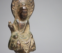 【都涼音】時代古銅　仏像　釈迦如来像　朝鮮高麗李朝　仏教美術_画像6