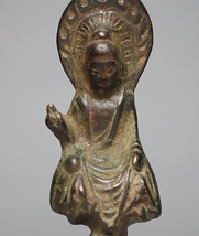 【都涼音】時代古銅　仏像　釈迦如来像　朝鮮高麗李朝　仏教美術_画像5