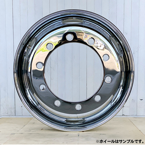 送料無料 新品 6枚セット 1台分 メッキホイール 大型 トラック用 ダンプ 22.5×7.50 10穴 従来ISO 錆汁止め加工無料 1年保証付 DOT-Xの画像2