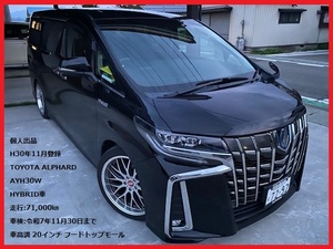 売切【個人出品】大人気！トヨタアルファード ハイブリッド 4WD AYH30W 車検:令和7年11月30日まで 車高調 ローダウン 純正より良い乗り心地