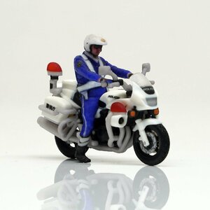 HT043-00002 modeleal 日本警察 1/43 白バイA隊員付 停車中 MPD 高精細フィギュア