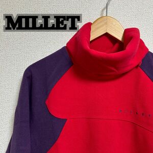 millet ミレー 登山用 ハイキング用 トレッキング ハーフジップ レッド　タートルネック　フリース　長袖　シャツ　アウトドア