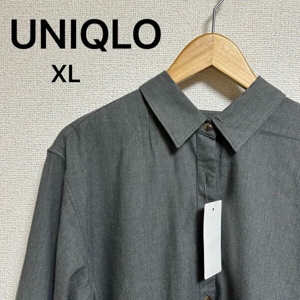 UNIQLO レディース　長袖　シャツ　 XL トップス グレー