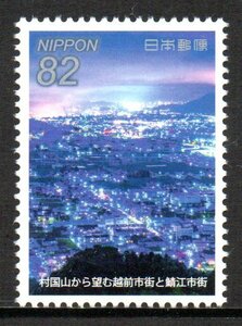 切手 村国山から望む越前市街と鯖江市街・福井県 日本の夜景