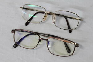 【0202E】(319)眼鏡 2個セット S.T.Dupont デュポン 54□18 RODENSTOCK ローデンストック ▽55□16 Titanum チタン 度入りレンズ 現状品