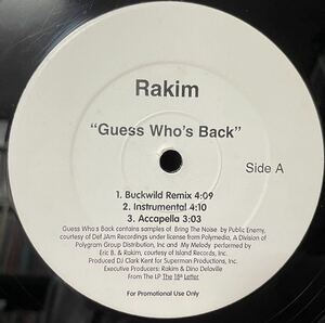 プロモ盤Rakim / Guess Who's BackとIt's Been A Long Time 12inch盤その他にもプロモーション盤 レア盤 人気レコード 多数出品。