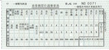 【車内補充券】一畑電気鉄道　車掌携帯片道乗車券_画像1