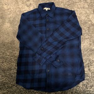 UNIQLO ユニクロ jw JW ANDERSON ジルアンダーソン 長袖シャツ M ワークシャツ ブルー 青 ネルシャツ コラボ 美品 チェックシャツ 試着程度