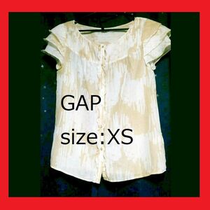 ☆GAP 半袖 袖フリルブラウス トップス フレンチスリーブ XS チュニック