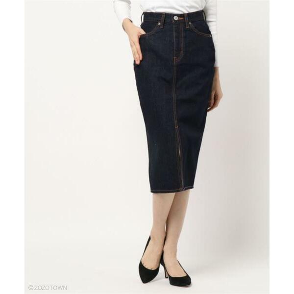 【AZUL BY MOUSSY】 CENTER SLIT DENIM MIDI SKIRT Lサイズ