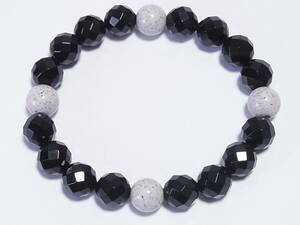  north . stone × black * onyx / cut 10mm inside surroundings 18. stretch * bracele ( flexible )
