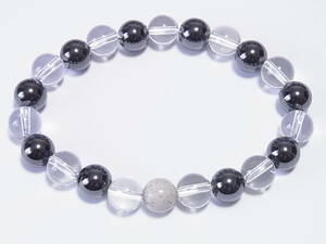  north . stone × natural crystal × magnetism hema tight 8mm stretch * bracele ( flexible )
