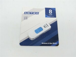 新品未使用アドテック USB2.0スライド式フラッシュメモリ 8GB ホワイト/ブルー AD-USTW8G-U2R