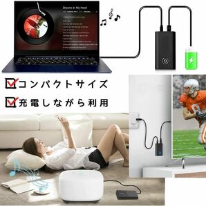 Bluetooth5.0 トランスミッター レシーバー 1台2役 送信機 受信機 充電式 無線 ワイヤレス 3.5mm オーディオスマホ テレビ TXの画像4