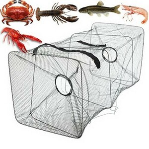 魚網 折り畳み 漁具 魚捕り 魚 漁 仕掛け ネット 網かご 捕獲 アミ もんどり 餌 沈め釣り 網カゴ