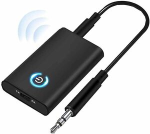 送料140円 Bluetooth5.0 トランスミッター レシーバー 1台2役 送信機 受信機 充電式 無線 ワイヤレス 3.5mm オーディオスマホ テレビ TX