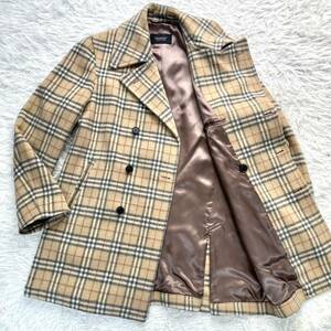 【圧倒的存在感 超希少 極美品】Burberry Black Label ピーコート オールノバチェック ウール ブルゾン バーバリー メンズ ビジネス L 高級