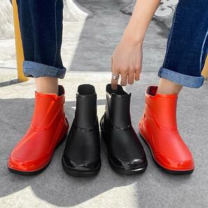 レインシューズ メンズ ファッション ショット丈 レインブーツ 雨靴 防水 防滑 作業靴 雨雪対策 X42の画像2