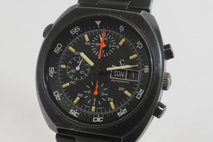 1円~【115】実働　Sinn／ジン　140/42　1st AUTOMATIC　自動巻き　スペース　クロノグラフ　デイデイト　黒文字盤　メンズ　腕時計