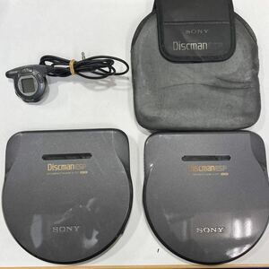 CW12 1台通電OK SONY D-777 2台 まとめて ディスクマン ポータブルCDプレーヤー CDウォークマン ソニー リモコンRM-DM20L 本体ケース 付き