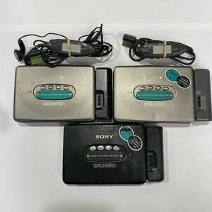 TR26 2台通電OK SONY WM-EX999 3台 まとめて WALKMAN ポータブルカセットプレーヤー ウォークマン リモコン RM-WM77E イヤホン MDR-E741