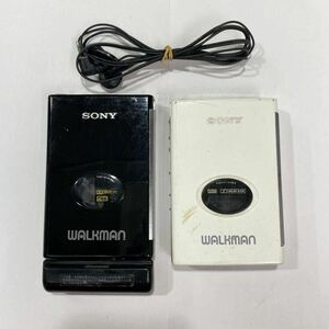 TR55 現状品 SONY WM-509 WM-609 2台まとめて WALKMAN ポータブルカセットプレーヤー ウォークマン イヤホン MDR-E805 外付け電池ケース付