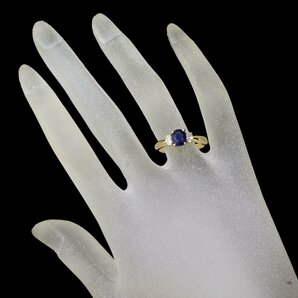 石奥から覗く美しいブルー K18 サファイア ダイヤモンド リング 3.7g S1.07ct D0.31ct 超美品 ★02B20の画像10