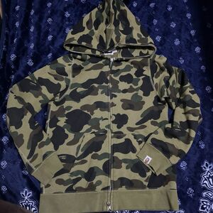 パーカー エイプ アベイシングエイプ BAPE 迷彩 ape カモフラ　レディース　恐竜　ダブルジップ