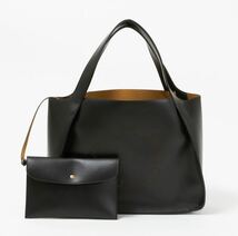 ステラマッカートニー トートバッグ STELLA MCCARTNEY ハンドバッグ レザー ショルダーバッグ 黒 ブラック ステラロゴ W8542/1000_画像9