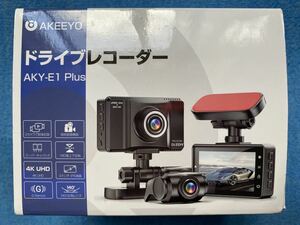 AKEEYO ドライブレコーダー AKY-E1 Plus 前後2カメラ 4Ｋ UHＤ WDR スーパー GPSアンテナ（オプション品)付　動作確認済み 