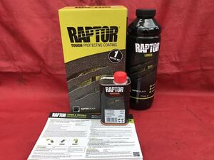 正規輸入品　U-POL製のRAPTOR LINER ブラック1L セット ラプターライナー ベッドライナー ザラザラ塗装 テクスチャー塗装 荷台