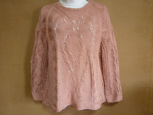  ручная работа ручной вязки kn -тактный плетеный вязаный свитер salmon розовый довольно большой 