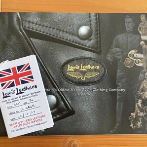 希少 ルイスレザー サイクロン 34 カスタムオーダー シープ ネイビー タイトフィット ライダース Lewis Leathers レザー ジャケットの画像8