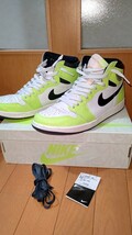 1円スタート　中古美品　Nike Air Jordan 1 High OG Volt/Visionaire　ナイキ エアジョーダン1　ボルト/ヴィジョネア　555088-702　28.0cm_画像1