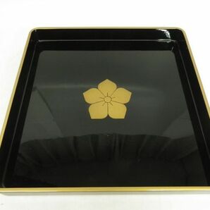 20●a070☆未使用保管品 漆塗り 【稲忠漆芸堂 重箱】【優工房 大和汁椀揃】【角盆】 3点セット 天然木 うるし塗り 現状の画像7