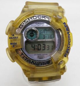 47●a413☆ジャンク品　メンズ腕時計　カシオ　G-SHOCK　DW-9900WC　フロッグマン　TITANIUM　イエロー　CASIO　訳あり現状