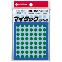 ニチバン マイタック ラベル カラーラベル 円型 丸 直径8mm 15シート 1050片 ML-151-3 緑色 グリーン コート紙 ラベルシール