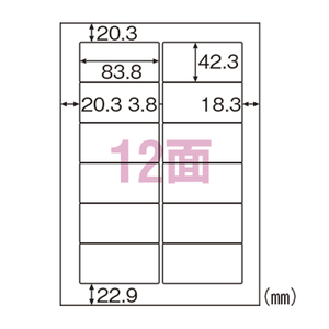 4902668595538 エコノミーラベル12面 ＰＣ関連用品 ＯＡ用紙 プリンタラベル（マルチプリンタ用） ヒサゴ ELM007S