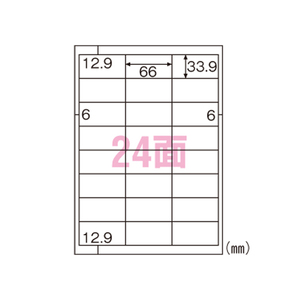 ヒサゴ エコノミーラベル 24面四辺余白 (100入り) ELM012