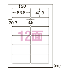 4906186770279 プリンタ用ラベル12面 ＰＣ関連用品 ＯＡ用紙 プリンタラベル（マルチプリンタ用） エーワン L12CM500N