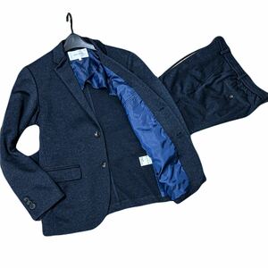 定番人気 ABAHOUSE アバハウス【高級メランジ ジャージ生地仕様】ストレッチトラベルセットアップスーツ サイズM相当/微撥水加工 ビジネス