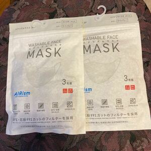 新品 UNIQLO エアリズムマスク ３枚組×２ ちいさめ　Mサイズ ライトグレー ユニクロ AIRism 未使用