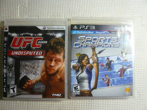 北米版　 海外版　 PS3・プレイステーション3　 ソフト　SPORTS CHAMPIONS + UFC 2009 計2枚　 中古