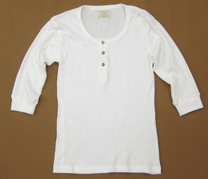  thermal shirt Henley neckline 5 minute sleeve white M§lovev§ts§