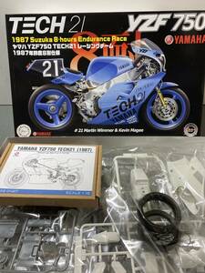 1/12 ヤマハ YZF750 TECH21レーシングチーム 1987年鈴鹿8耐仕様とホビーデザイン製ディティールアップパーツのセット 