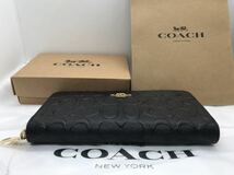 COACH コーチ 新品 ブラック メンズ レディース 長財布 黒_画像4