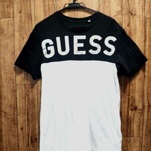 GUESS ゲス 半袖Ｔシャツ 白 ブラック メンズ ロゴTシャツ