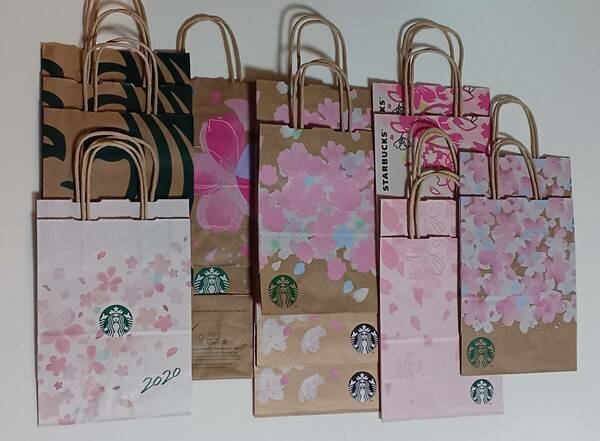 スタバ　さくら　桜　等　ショッパー　手さげ　紙袋