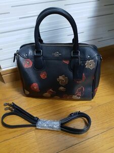 本日限定セール！コーチ COACH 花柄ショルダーバッグ ハンドバッグ ブラック花柄