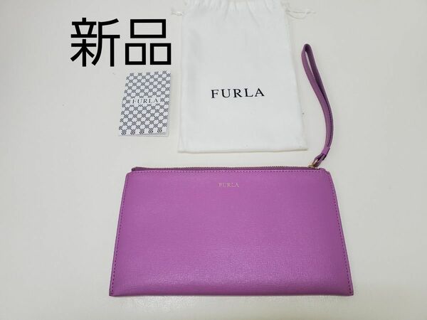 新品 FURLA リストレット ピンク レザー カード入れ